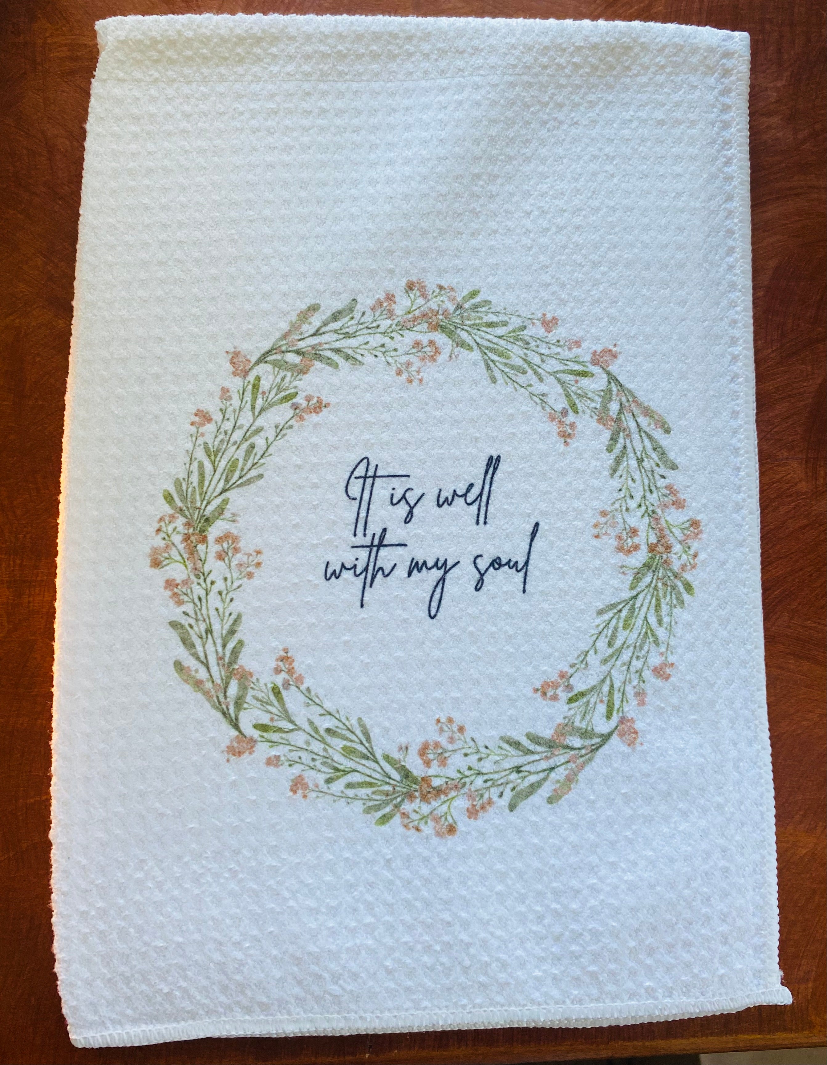 Georgia Tea Towel
This tea towel is named in honor of Georgia who went to be with Jesus on July 29, 2004.
16"x24" microfiber waffle weave towel
Wash cold, tumble dry low